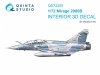 Quinta Studio QD72255 Mirage 2000B 3D-Printed & coloured Interior on decal paper (Modelsvit) 1/72